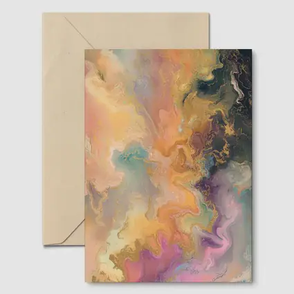 Pastel Marble Abstract Art Gold Swirls