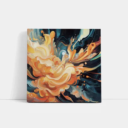 Orange Abstract Floral Explosion Dark Background