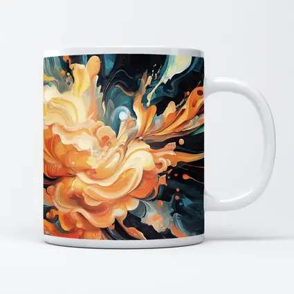 Orange Abstract Floral Explosion Dark Background