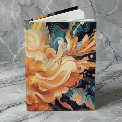 Orange Abstract Floral Explosion Dark Background