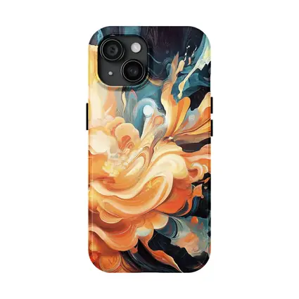 Orange Abstract Floral Explosion Dark Background