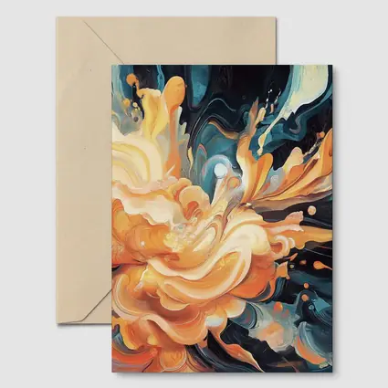 Orange Abstract Floral Explosion Dark Background