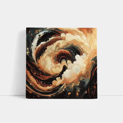 Swirling Abstract Brown Beige Dark Fluid Art