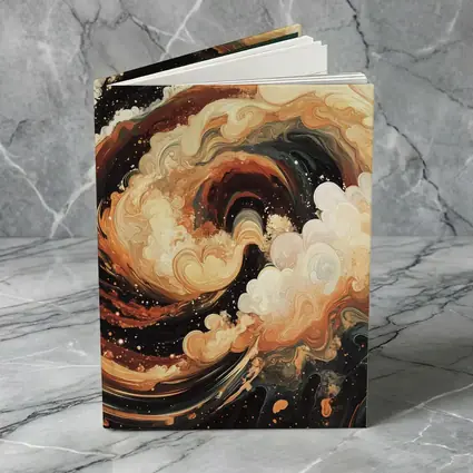 Swirling Abstract Brown Beige Dark Fluid Art