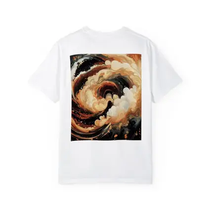 Swirling Abstract Brown Beige Dark Fluid Art