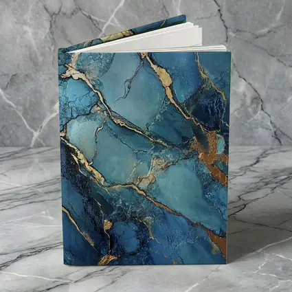 Blue Marble Gold Vein Abstract Art