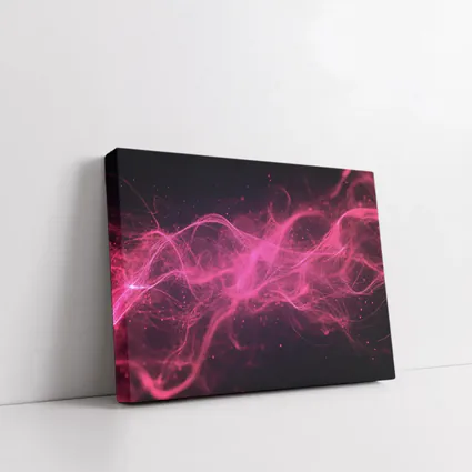 Pink Neon Wave Abstract Dark Background