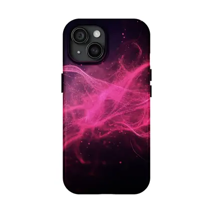 Pink Neon Wave Abstract Dark Background