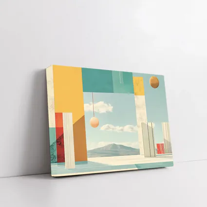 Geometric Collage Abstract Sky Mountain Landscape