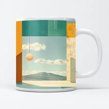 Geometric Collage Abstract Sky Mountain Landscape