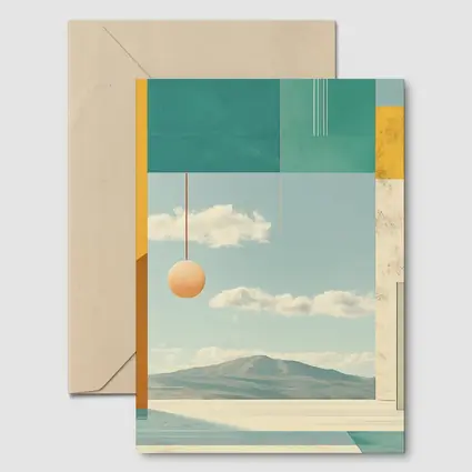 Geometric Collage Abstract Sky Mountain Landscape