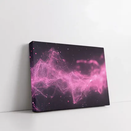 Pink Geometric Network Abstract Dark Space