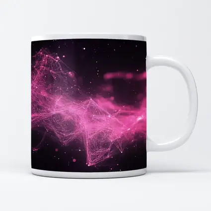Pink Geometric Network Abstract Dark Space