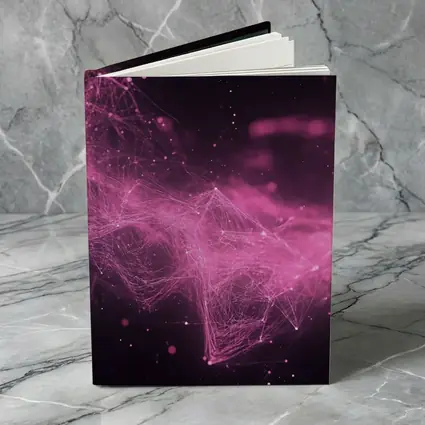 Pink Geometric Network Abstract Dark Space