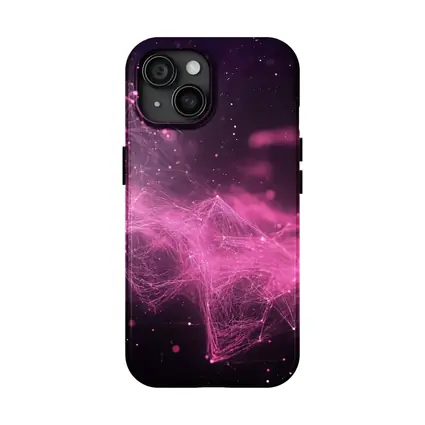 Pink Geometric Network Abstract Dark Space