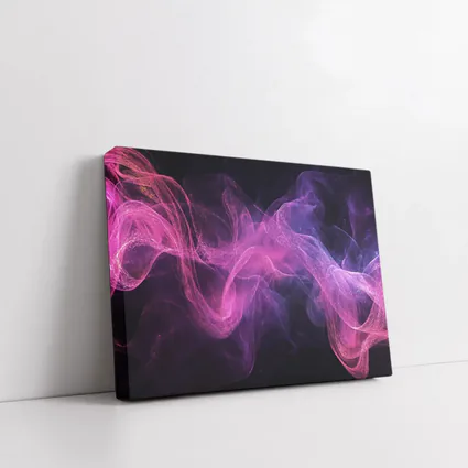 Pink Purple Smoke Waves Black Background