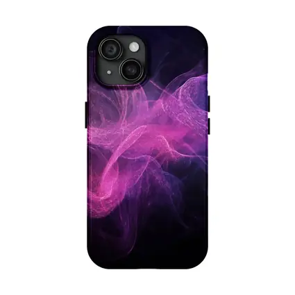 Pink Purple Smoke Waves Black Background