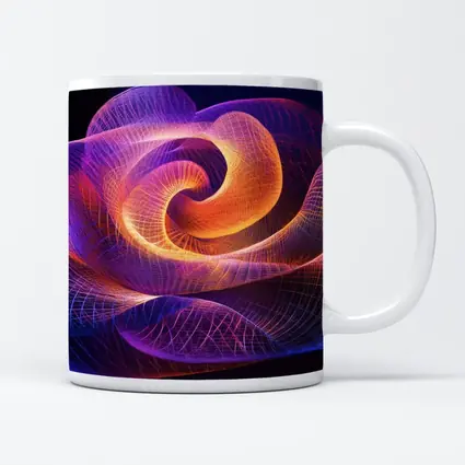 Glowing Wire Mesh Rose Abstract Dark Background