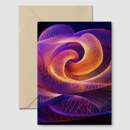 Glowing Wire Mesh Rose Abstract Dark Background