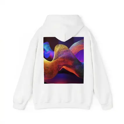 Neon Mesh Wave Sculpture Dark Background