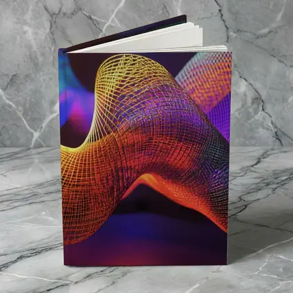 Neon Mesh Wave Sculpture Dark Background