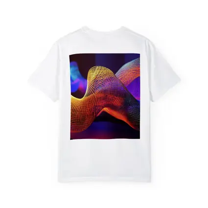 Neon Mesh Wave Sculpture Dark Background