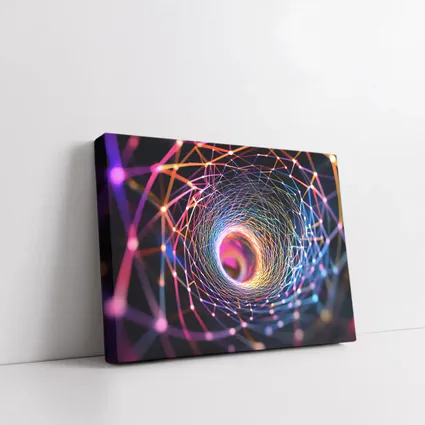 Colorful Geometric Tunnel Vortex Abstract Art