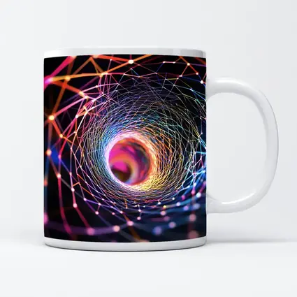 Colorful Geometric Tunnel Vortex Abstract Art