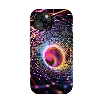 Colorful Geometric Tunnel Vortex Abstract Art