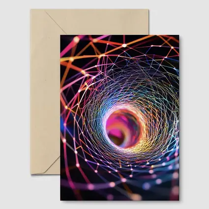 Colorful Geometric Tunnel Vortex Abstract Art