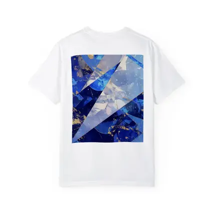 Blue Marble Abstract Geometric Gold Art