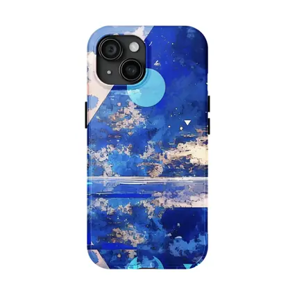 Blue Abstract Geometric Sky Triangle Art