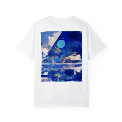 Blue Abstract Geometric Sky Triangle Art