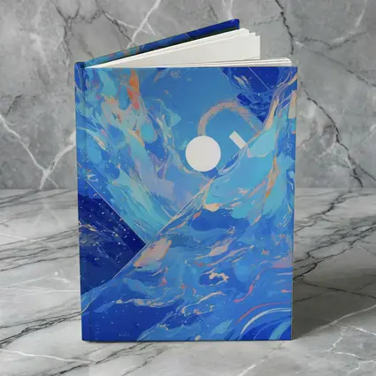 Blue Abstract Art Swirling Geometric Fluid Design