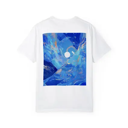 Blue Abstract Art Swirling Geometric Fluid Design