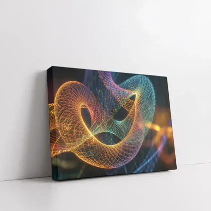 Glowing Geometric Wave Forms Dark Background
