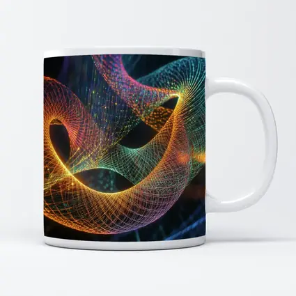 Glowing Geometric Wave Forms Dark Background