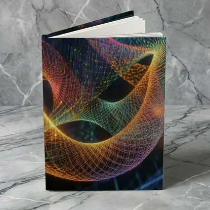 Glowing Geometric Wave Forms Dark Background