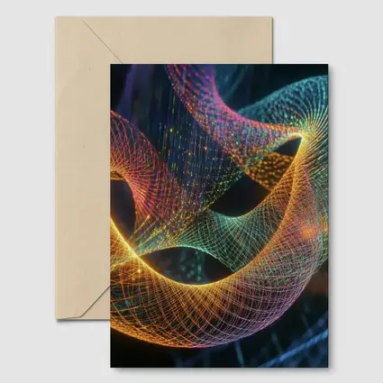 Glowing Geometric Wave Forms Dark Background