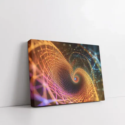 Golden Spiral Abstract Digital Art Dark Background