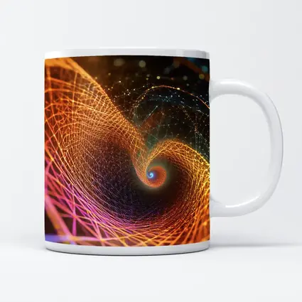 Golden Spiral Abstract Digital Art Dark Background