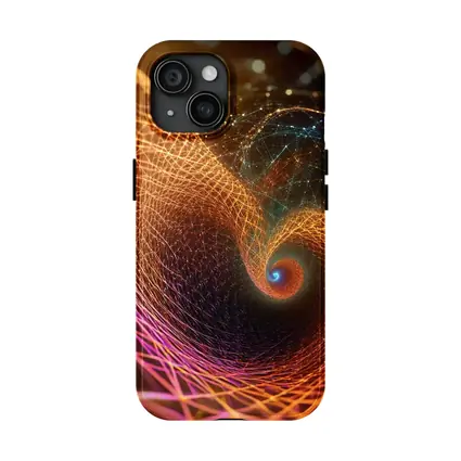 Golden Spiral Abstract Digital Art Dark Background