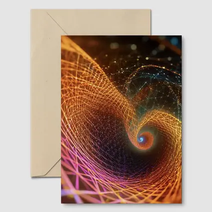 Golden Spiral Abstract Digital Art Dark Background