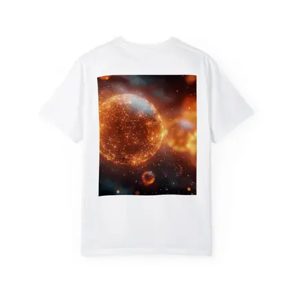 Glowing Orange Energy Sphere Space Network