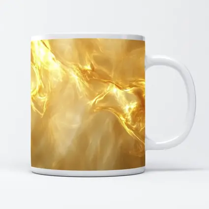 Golden Fluid Abstract Swirling Light Art