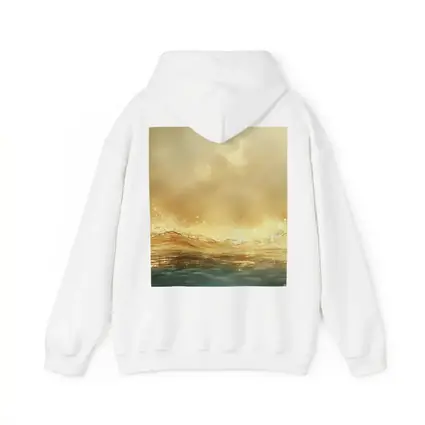 Golden Ocean Wave Misty Sky Art