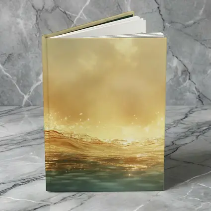 Golden Ocean Wave Misty Sky Art