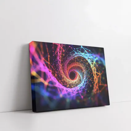 Neon Spiral Vortex Geometric Abstract Dark Background