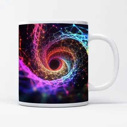 Neon Spiral Vortex Geometric Abstract Dark Background