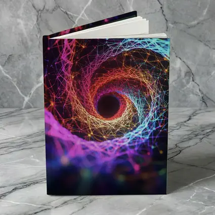 Neon Spiral Vortex Geometric Abstract Dark Background